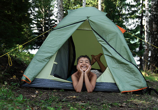 camping with children in tents is a great adventure for the whole family