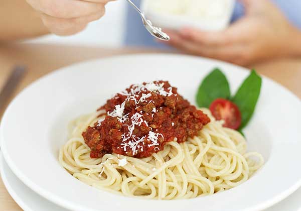 Restaurants offer a variety of dining like this delicious spaghetti to feed hungry travelers