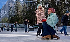 skating in Yosesmite Nation Park in winter