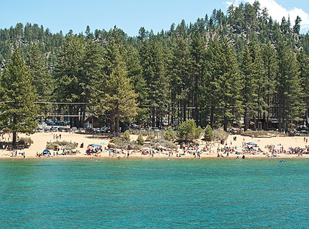 Zephyr Cove beach on beautiful Lake Tahoe