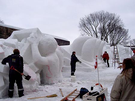 Carnaval de Quebec snow carvings photo by Boreal